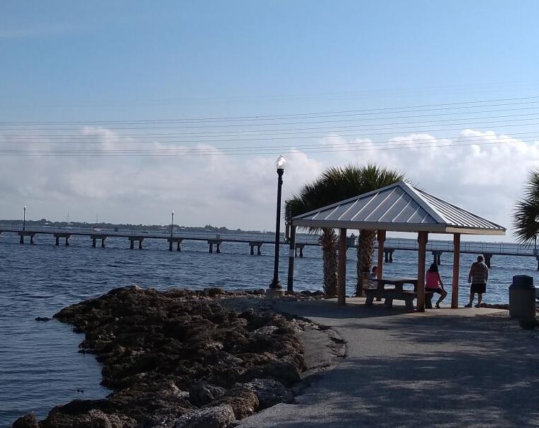 Secluded picnic table with Harbor view